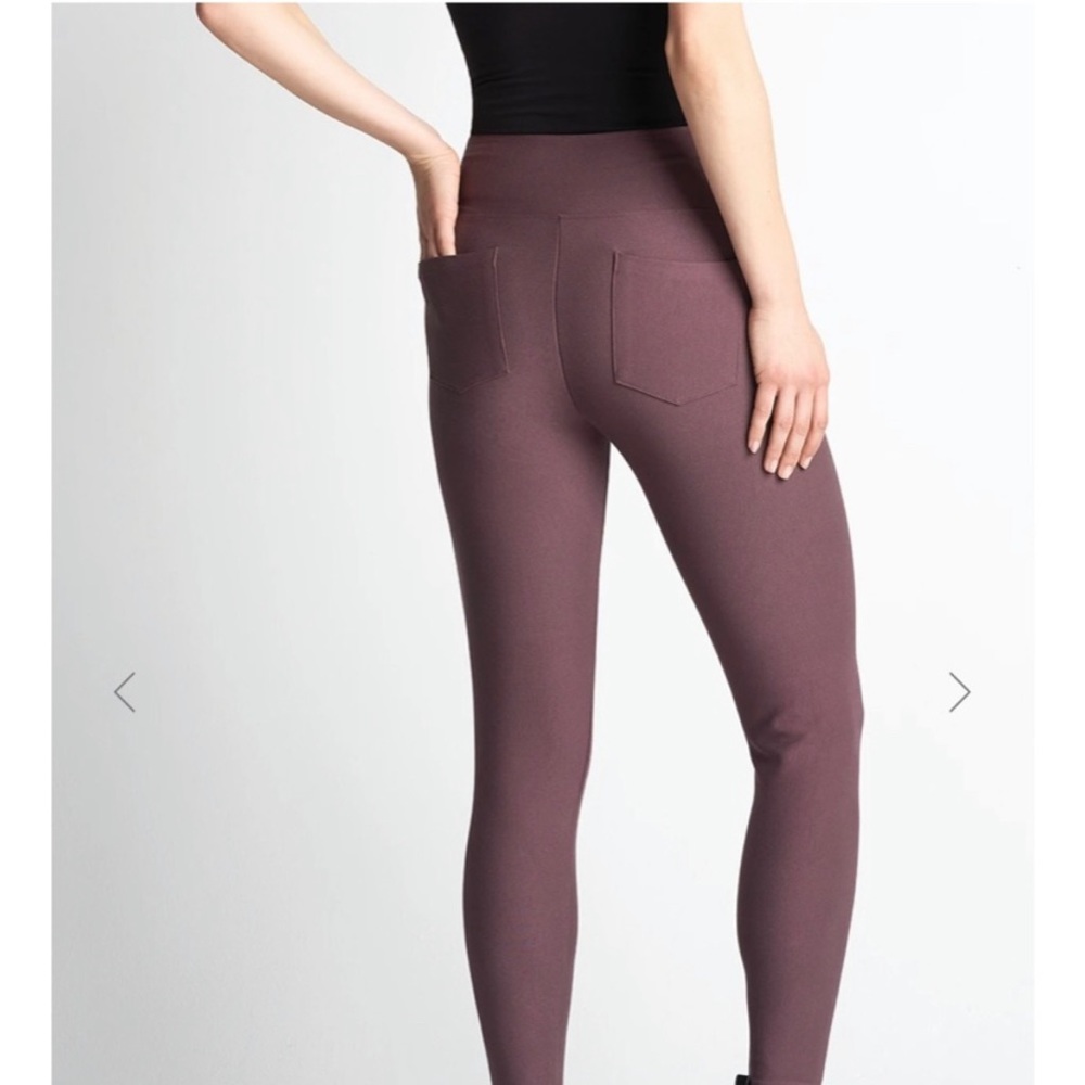 Yumie by Heather Thomson Twill Shaping Legging with Pockets sz Large